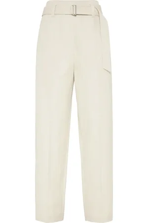 Brunello Cucinelli Femme, Pantalons, , Taille: 34 FR Pantalon avec Ceinture et Pince