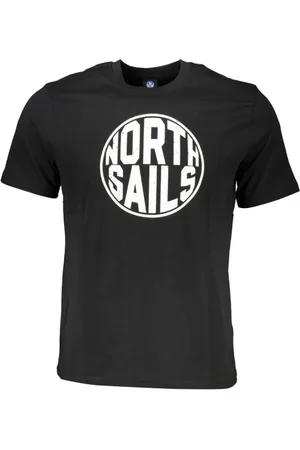 North Sails Homme, Tops, Noir, Taille: S T-shirt Noir en Coton avec Logo Imprimé
