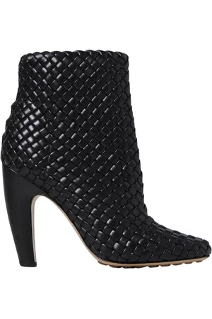 Bottega Veneta Femme, Chaussures, Noir, Taille: 40 EU Bottes Cheville en Cuir Noir