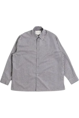 STUDIO NICHOLSON Homme, Chemises, Gris, Taille: M Chemise à Carreaux à Manches Longues
