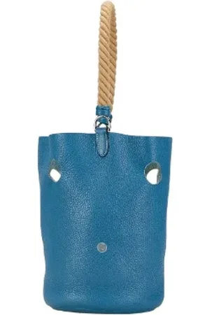 Hermès Femme, Pre-owned, Bleu, Taille: ONE Size Pre-owned Cuir sacs-main