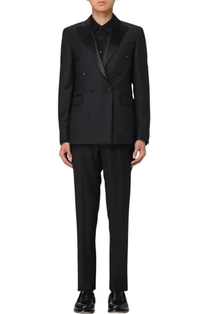 corneliani Homme, Costumes, Noir, Taille: L Costume Formel Noir à Double Boutonnage