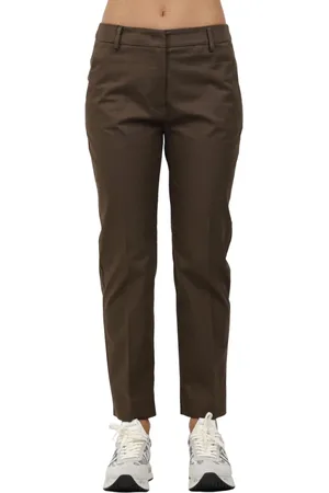 Max Mara Femme, Pantalons, Brun, Taille: 36 FR Pantalon en gabardine stretch