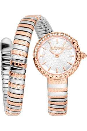 Roberto Cavalli Femme, Accessoires, Gris, Taille: ONE Size Montre Classique Analogique en Acier à Quartz
