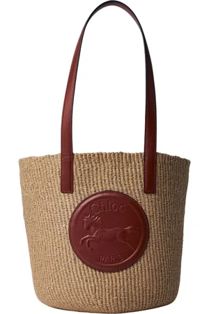Chloé Femme, Sacs, Brun, Taille: ONE Size Sac panier avec médaille cheval et bordures en cuir