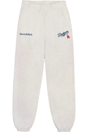 Sporty & Rich Femme, Pantalons, Gris, Taille: 38 FR Pantalon de Sport Gris Clair à Taille Élastique