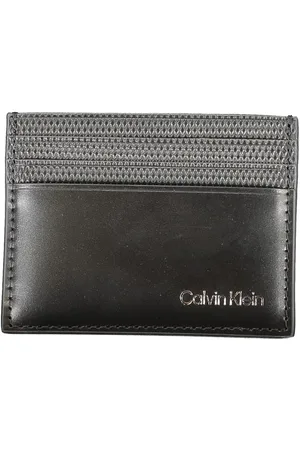 Calvin Klein Homme, Accessoires, Noir, Taille: ONE Size Portefeuille en Cuir Noir avec Porte-cartes