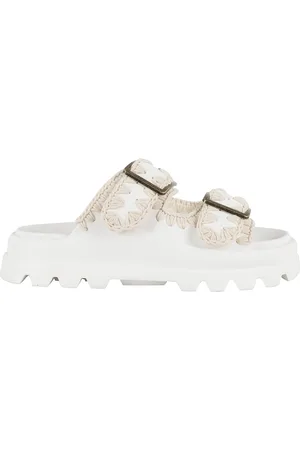 Mou Femme, Chaussures, Blanc, Taille: 41 EU Sandale Blanche en Caoutchouc avec Détail au Crochet