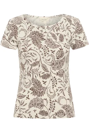 Part Two Femme, Tops, Brun, Taille: 38 FR Tee-shirt à rayures avec imprimé Paisley