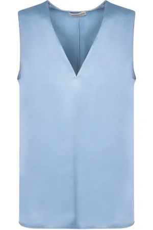 BLANCA Femme, Tops, Bleu, Taille: 38 FR Haut sans Manches en Satin Bleu