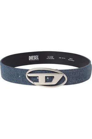 Diesel Femme, Accessoires, Bleu, Taille: 85 CM Denim Boucle Métallique Ceinture Mode Élégante