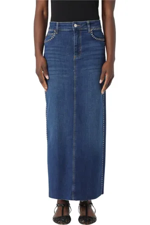 Liu Jo Femme, Jupes, Bleu, Taille: W26 Jupe Longue Cloutée