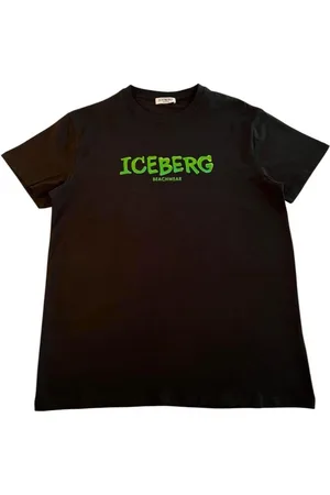 Iceberg Homme, Tops, Noir, Taille: 2XL T-shirt noir avec logo imprimé