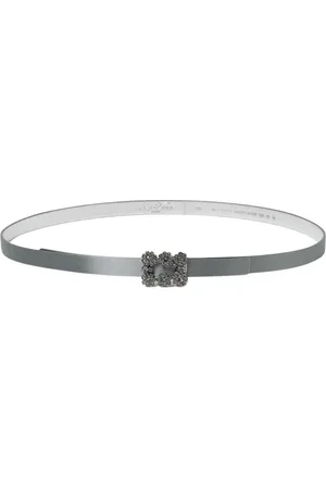 Roger Vivier Femme, Accessoires, Gris, Taille: 75 CM Élégante Ceinture en Satin Gris