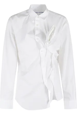 Comme des Garçons Femme, Blouses et Chemises, Blanc, Taille: 36 FR Chemise blanche classique avec détail à volants