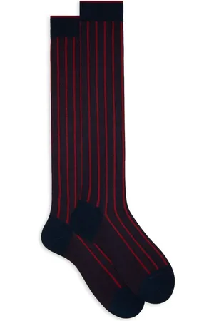 Gallo Homme, Sous-vêtements, Multicolore, Taille: S Chaussettes longues en coton pour hommes marine/coquelicot twin rib spaced..