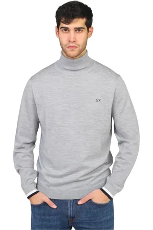 sun68 Homme, Pulls, Gris, Taille: M Style à rayures avec tortue sur les poignets