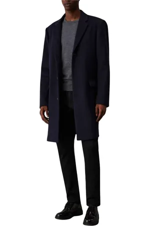 Calvin Klein Homme, Manteaux, Bleu, Taille: S Manteau en mélange de laine fine