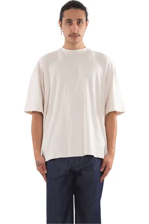 COSTUMEIN Homme, Tops, Blanc, Taille: L Tee Boxy Plissé