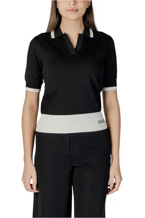Liu Jo Femme, Tops, Noir, Taille: 40 FR SweaT-shirt en Viscose Noir et Blanc