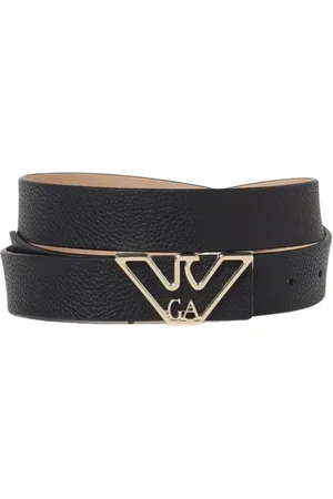 Emporio Armani Femme, Accessoires, Noir, Taille: 75 CM Ceinture en Cuir Noir avec Logo