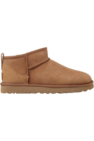 UGG Femme, Chaussures, Brun, Taille: 36 EU Bottes Cheville Plates Beige pour Femmes