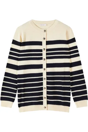 Patrizia Pepe Femme, Pulls, Bleu, Taille: 40 FR Cardigan Rayé Art. 8K0290K249