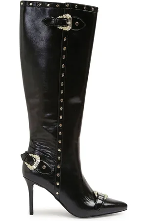 VERSACE Femme, Chaussures, Noir, Taille: 36 EU Bottines noires pour femmes