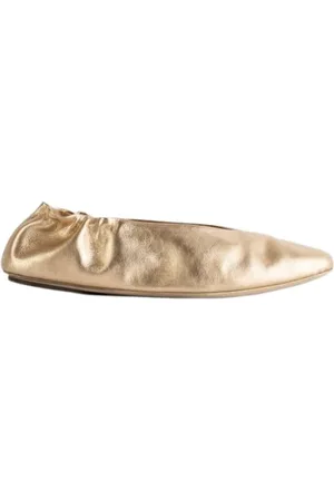 MARSÈLL Femme, Chaussures, Jaune, Taille: 36 EU Ballerines en Cuir Doré Talon Élastique