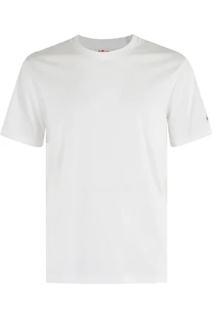 MC2 SAINT BARTH Homme, Tops, Blanc, Taille: 2XL T-shirt Blanc à Col Rond Côtelé Manches Courtes