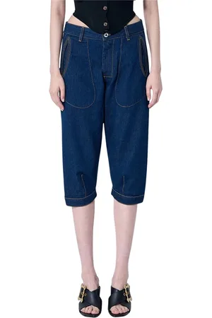 Vivienne Westwood Femme, Shorts, Bleu, Taille: W28 Shorts en Denim Élégants avec Surpiqûres