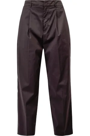 LIVIANA CONTI Femme, Pantalons, Brun, Taille: 38 FR Pantalon droit en coton avec taille élastique