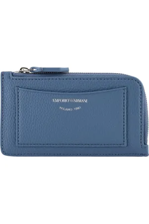 Emporio Armani Unisex, Accessoires, Bleu, Taille: ONE Size Portefeuille Carte Monnaie Gris Bleu