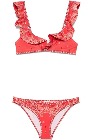 ZIMMERMANN Femme, Maillots de bain, Rouge, Taille: 38 FR Maillots de bain Imprimé Bandana Rouge Corail