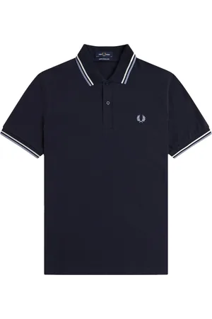 Fred Perry Homme, Tops, Bleu, Taille: XS Original Twin Tipped Polo Navy