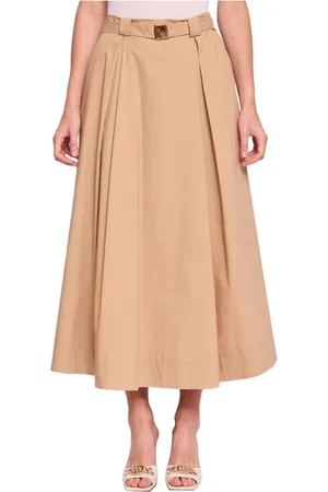 Gaudi Femme, Jupes, , Taille: 36 FR Jupe Midi en Popeline de Coton