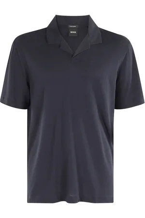 HUGO BOSS Homme, Tops, Bleu, Taille: XL Polo Bleu Manches Courtes Col V
