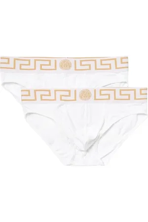 VERSACE Homme, Sous-vêtements, Blanc, Taille: S Slips en coton de luxe