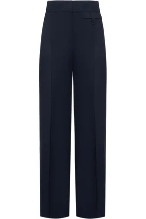 HUGO BOSS Femme, Pantalons, Bleu, Taille: 42 FR Pantalon Taille Haute Large Bleu Marine