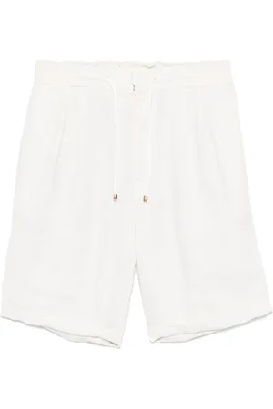 Brunello Cucinelli Homme, Shorts, Blanc, Taille: M Shorts en lin à cordon