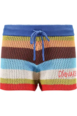 Dsquared2 Femme, Shorts, Multicolore, Taille: 38 FR Shorts Bleu Clair avec Taille Élastique