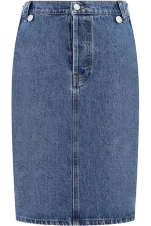 COPERNI Femme, Jupes, Bleu, Taille: 36 FR Mini Jupe en Denim avec Détail de Bouton