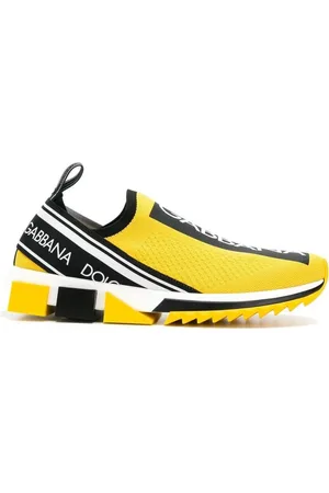 Dolce & Gabbana Femme, Chaussures, Jaune, Taille: 36 EU Baskets Élastiques avec Logo - Fabriquées en Italie