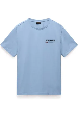 Napapijri Homme, Tops, Bleu, Taille: 2XL T-shirt Graphique à Manches Courtes