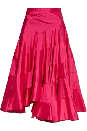 Tory Burch Femme, Jupes, Rose, Taille: 38 FR Jupe en soie avec une coupe asymétrique