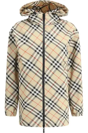 Burberry Femme, Vestes, Brun, Taille: 42 FR Trendy Check Hooded Jacket