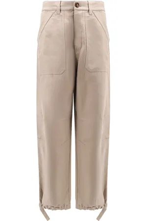 Brunello Cucinelli Homme, Pantalons, , Taille: 2XL Pantalon en lin et coton à taille élastique