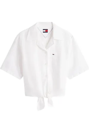 Tommy Hilfiger Femme, Blouses et Chemises, Blanc, Taille: 36 FR Chemise blanche manches courtes femme