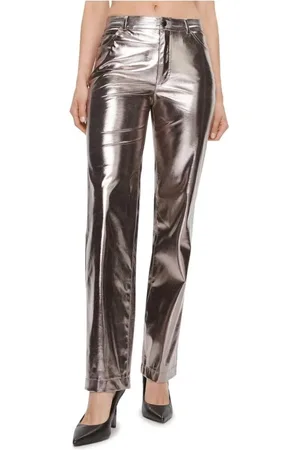 Guess Femme, Pantalons, Brun, Taille: 42 FR Pantalon Logo Zip, Style Cinq Poches