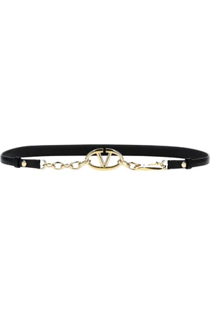 VALENTINO GARAVANI Femme, Accessoires, Noir, Taille: ONE Size Ceinture en Cuir Noir à Chaîne
